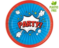 Paper plates Boom Party, next generation, 23cm, 8 pcs (plastic-free) EOL