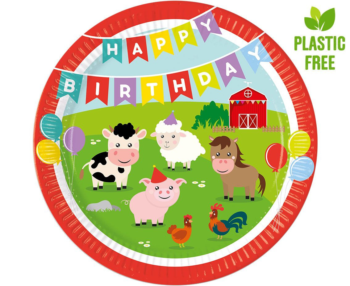 Paper plates Farm, next generation, 23cm, 8 pcs (plastic-free) EOL