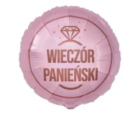Foil balloon Wieczór Panieński (pink), 18" EOL