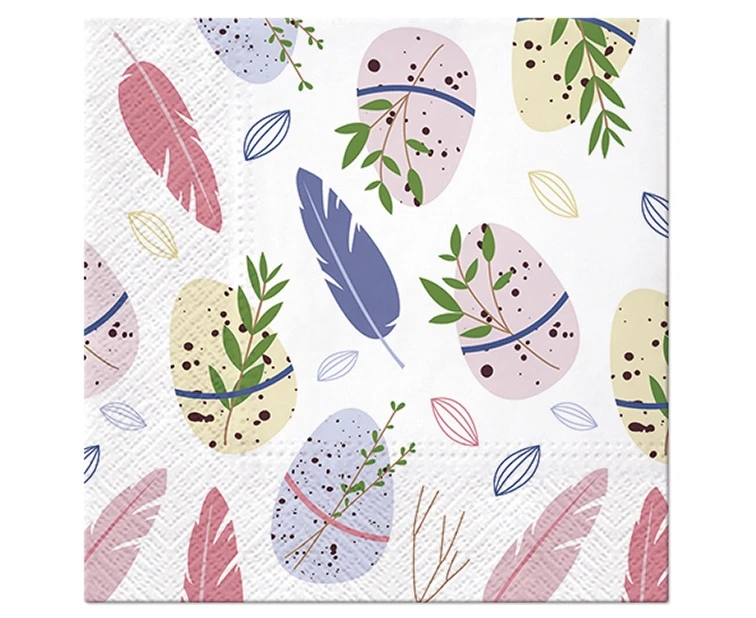 PAW Paper napkins Easter Feather 33 x 33 cm, 20 pcs