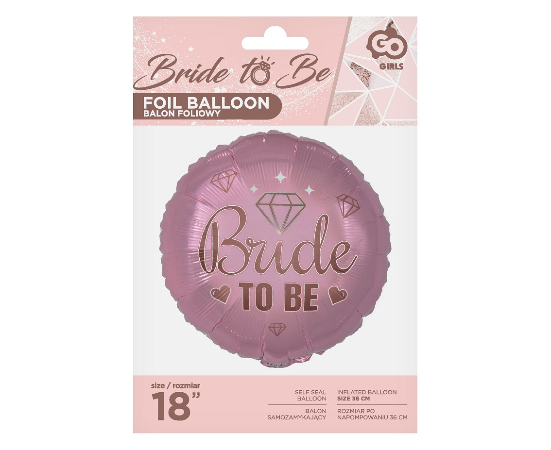 Foil balloon Bide To Be (pink), 18" EOL