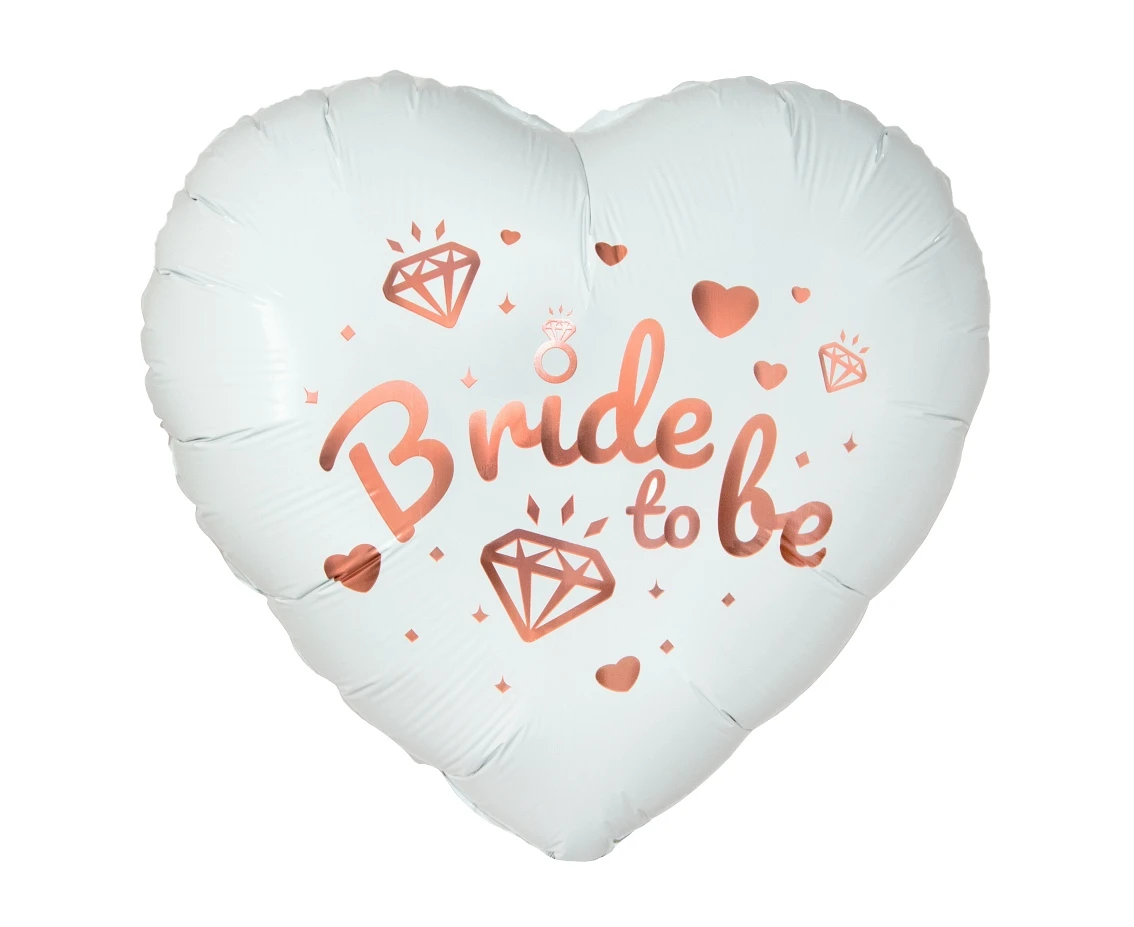 Foil balloon Bide To Be (white heart), 18" EOL