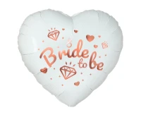 Foil balloon Bide To Be (white heart), 18" EOL