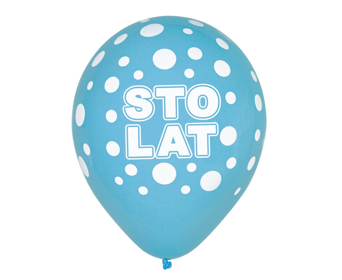 Happy Birthday balloons, blue, 30 cm, 5 pcs.