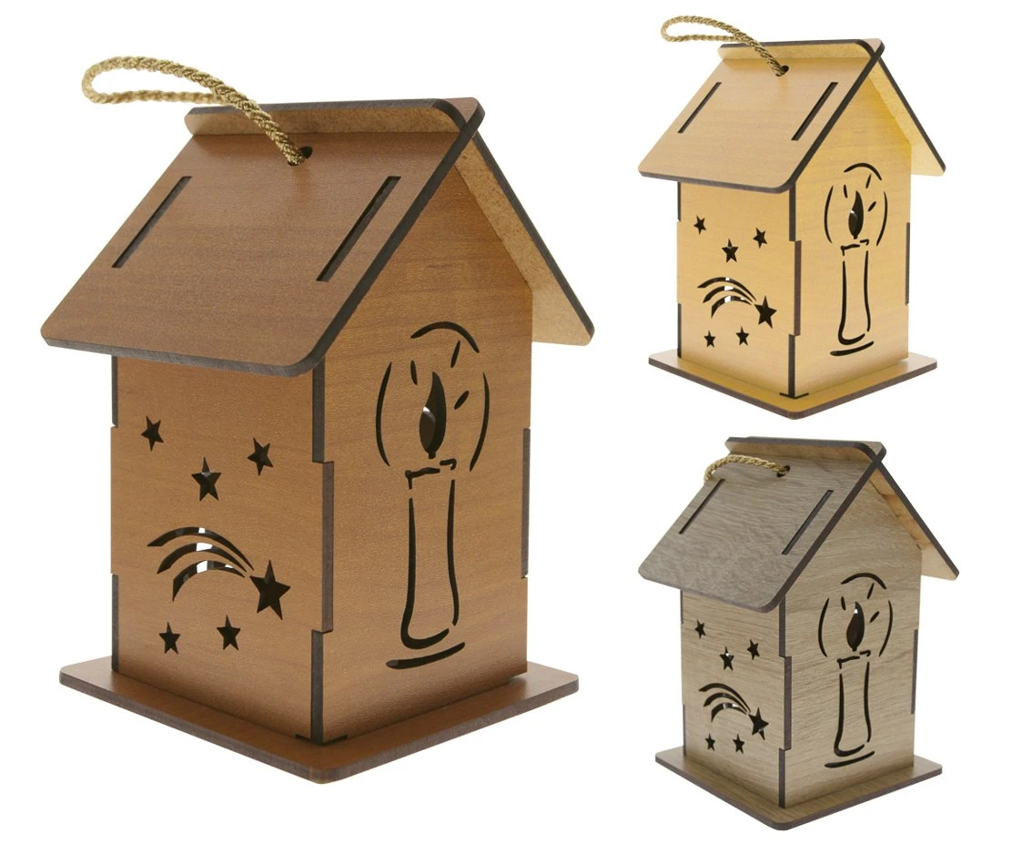 Advent wooden lantern, 1 pcs