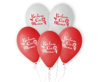 Kocham Cię Mamo balloons, 12"/ 5 pcs
