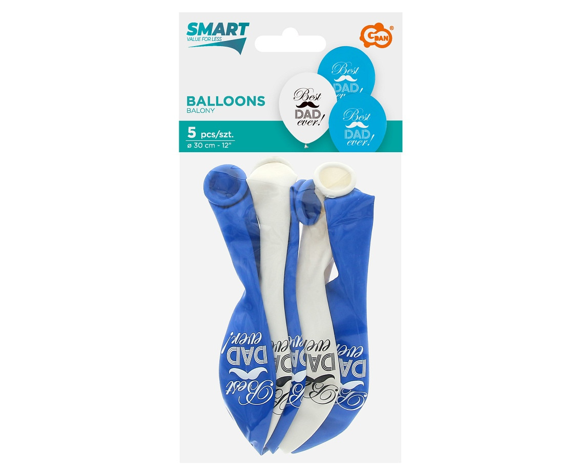Best Dad Ever balloons, 12"/ 5 pcs EOL