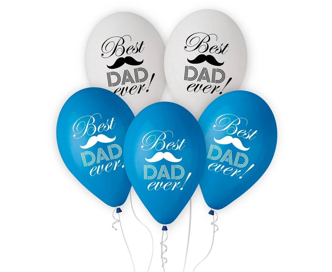 Best Dad Ever balloons, 12"/ 5 pcs EOL