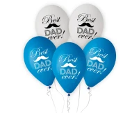 Best Dad Ever balloons, 12"/ 5 pcs EOL