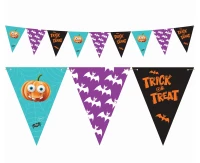 Boo paper flag garland, 250 cm, 9 flags