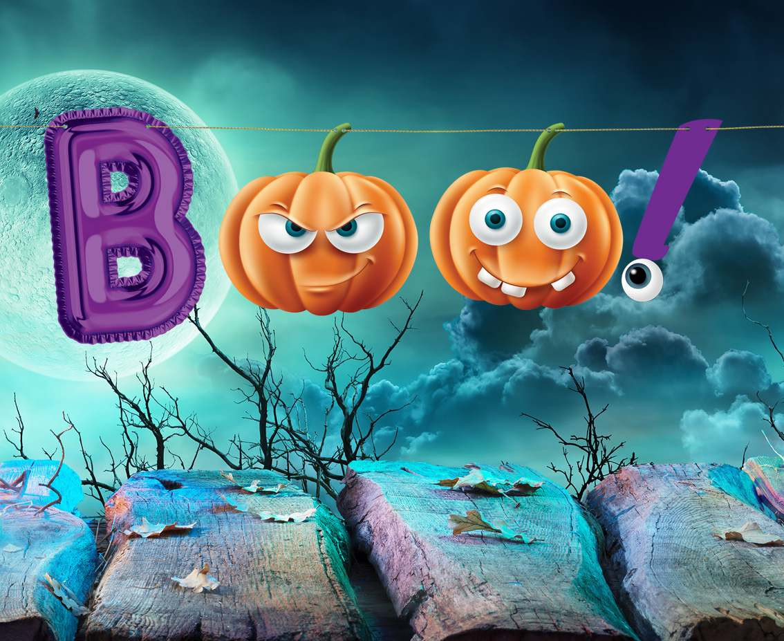 Boo paper garland, 150 cm