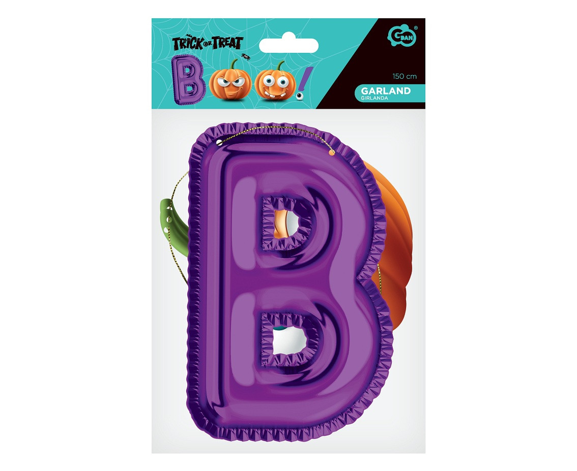 Boo paper garland, 150 cm