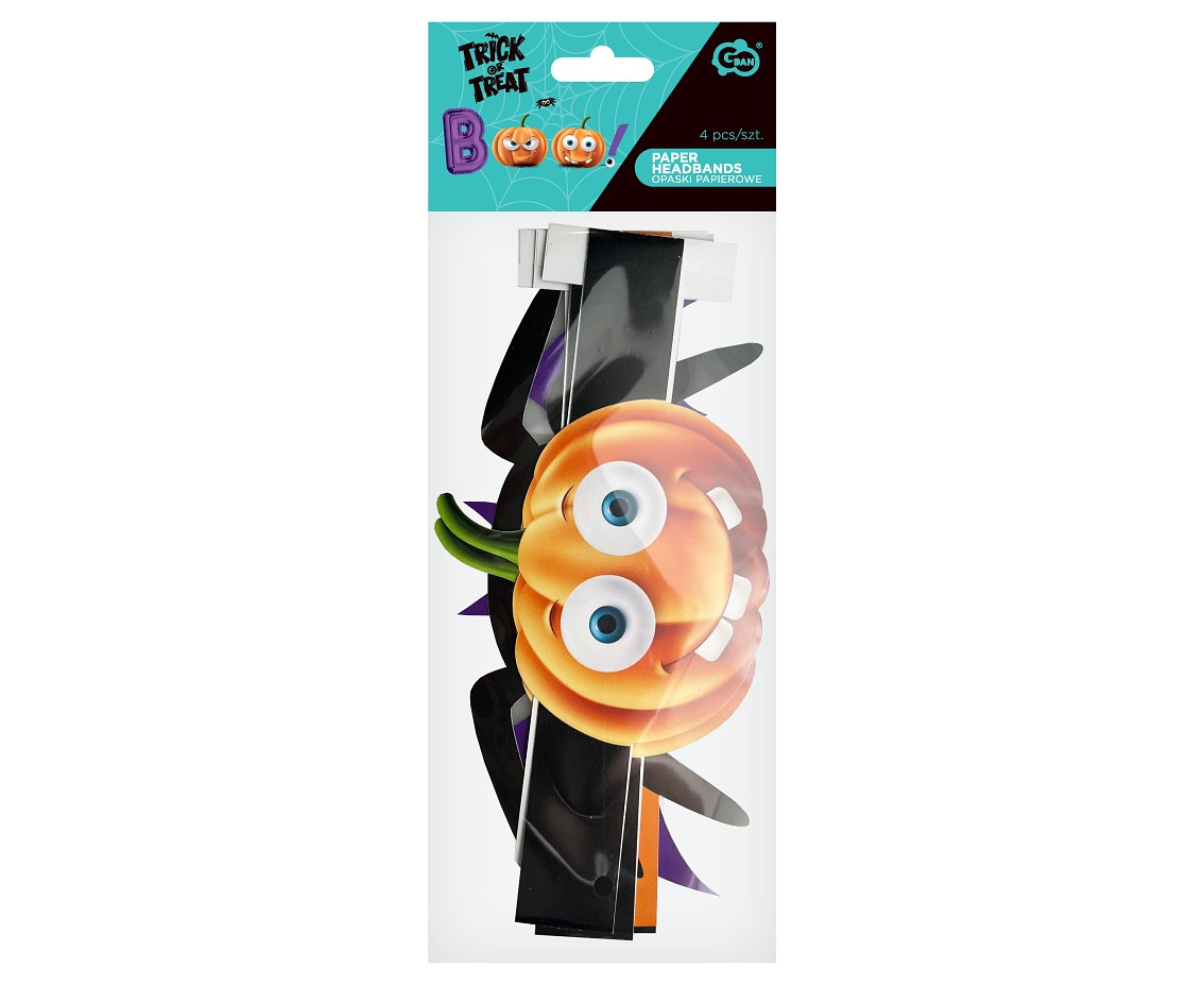 Boo paper headbands, mix, 4 pcs