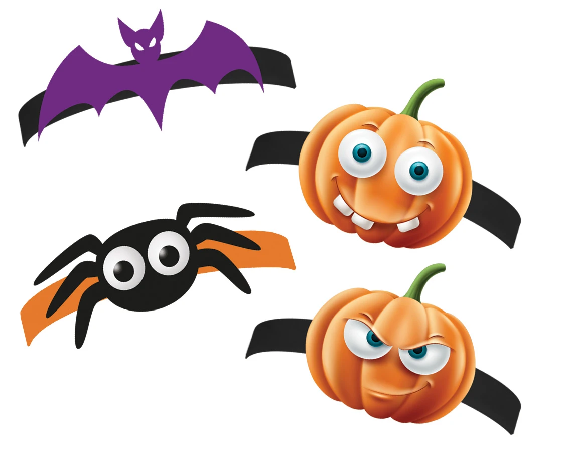 Boo paper headbands, mix, 4 pcs