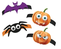 Boo paper headbands, mix, 4 pcs