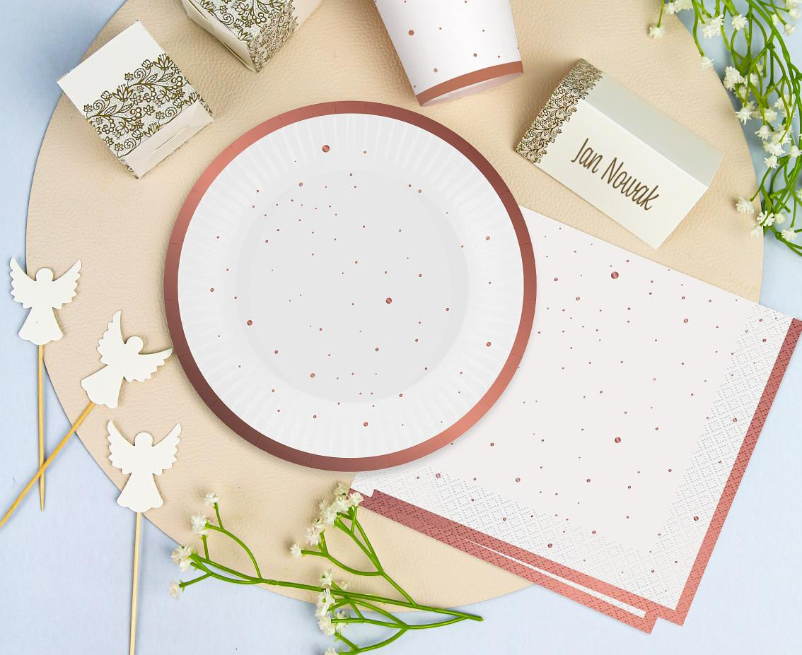 Paper plates Celebrate (rosegold), 18 cm/ 6 pcs EOL