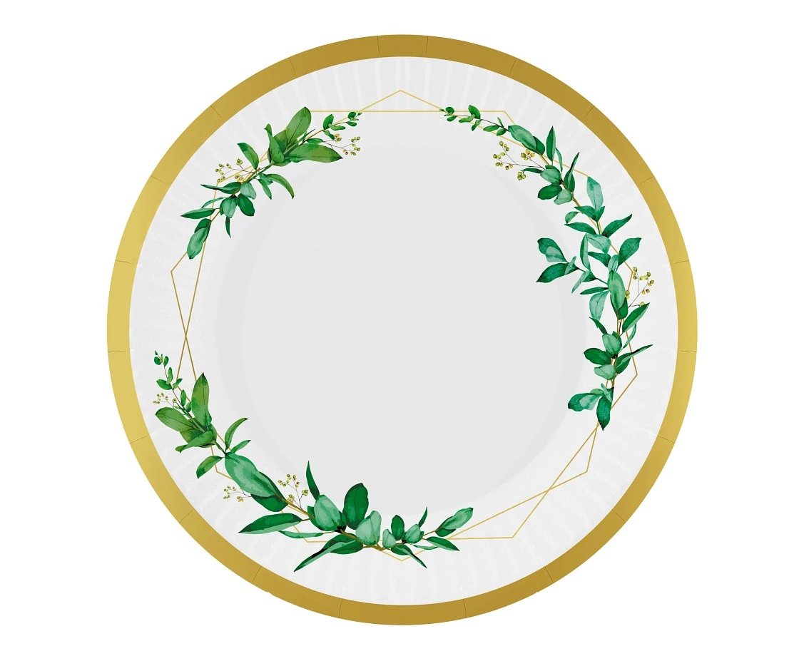 Paper plates Celebrate (leaves), 18 cm/ 6 pcs EOL