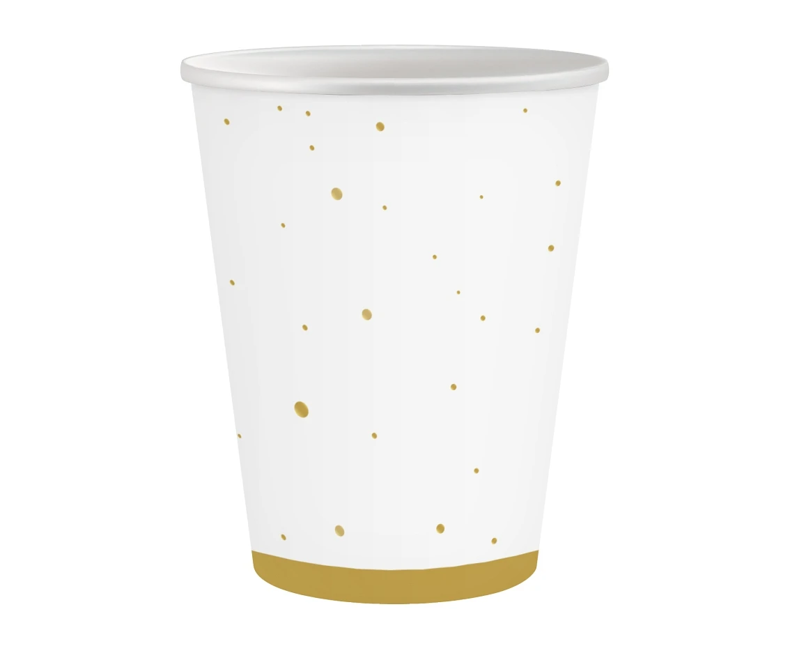 Paper cups Celebrate (gold), 250 ml, 6 pcs EOL