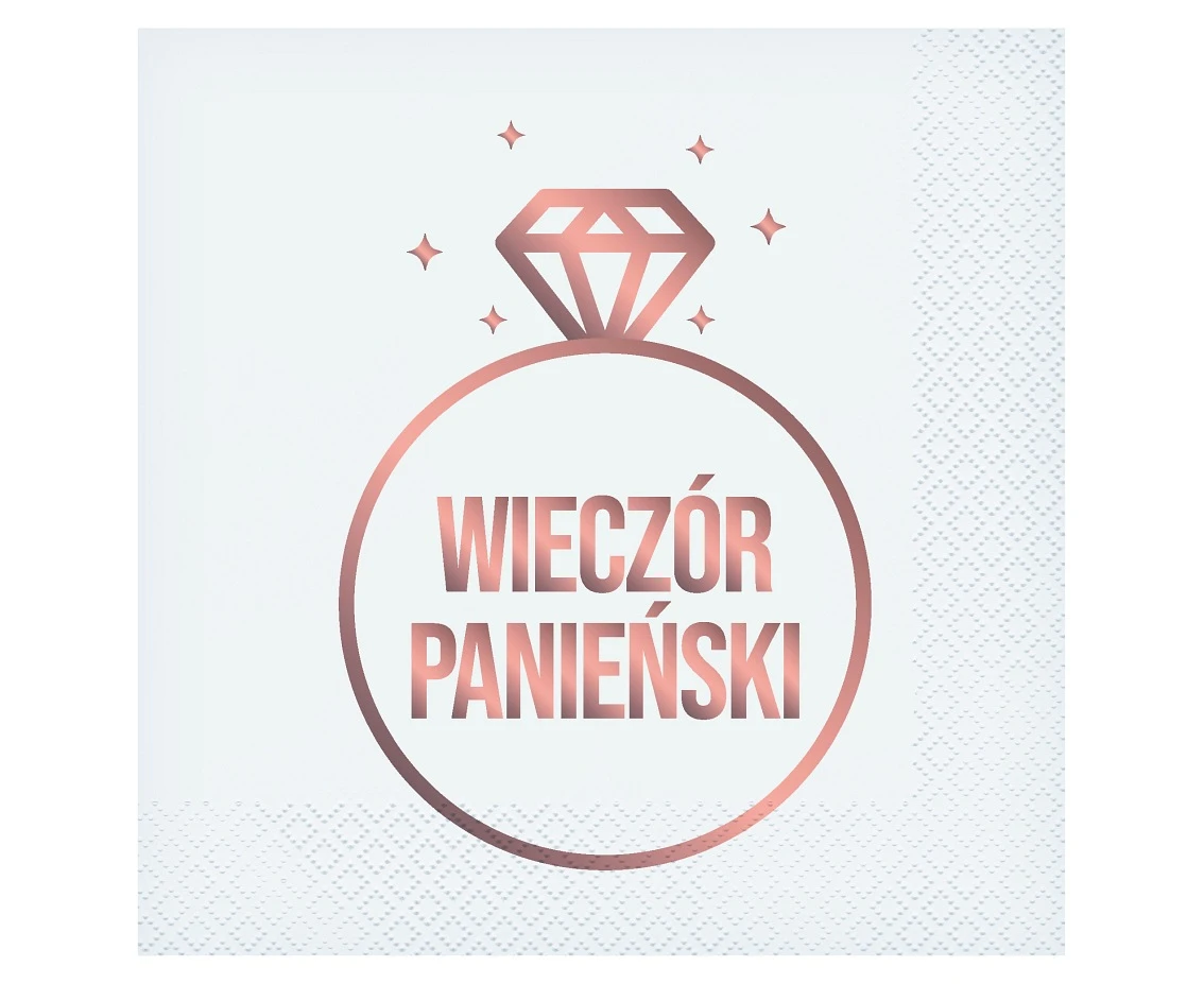 Paper napkins Wieczór Panieński (white), 33x33 cm/ 20 pcs. EOL