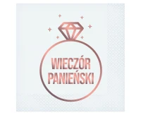 Paper napkins Wieczór Panieński (white), 33x33 cm/ 20 pcs. EOL