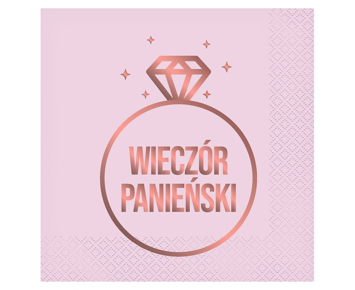Paper napkins Wieczór Panieński (pink), 33x33 cm/ 20 pcs. EOL