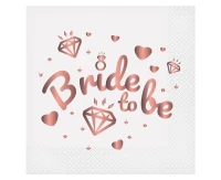 Paper napkins Bride To Be (white), 33x33 cm/ 20 pcs. EOL