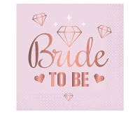 Paper napkins Bride To Be (pink), 33x33 cm/ 20 pcs. EOL
