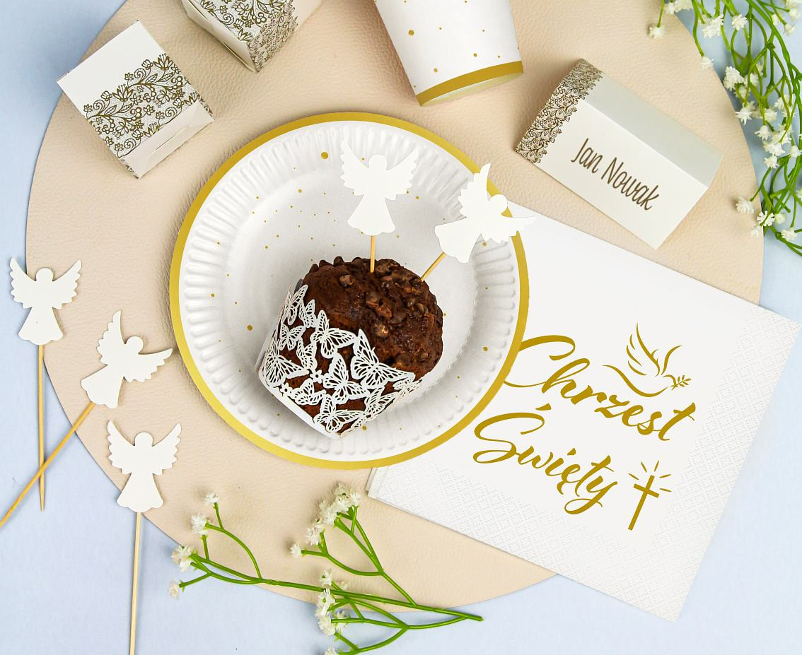 Paper napkins Christening (dove and cross), 33x33 cm/ 20 pcs.