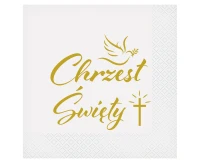 Paper napkins Christening (dove and cross), 33x33 cm/ 20 pcs.