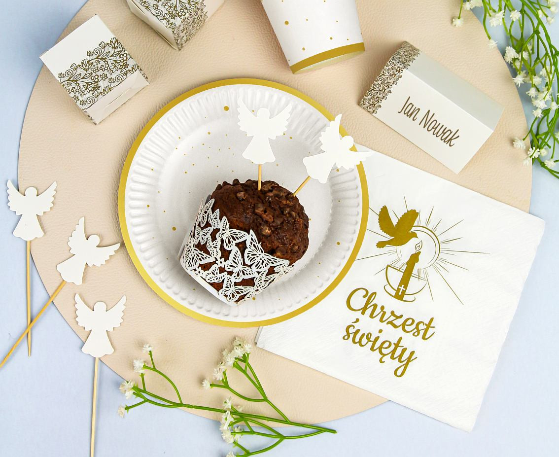 Paper napkins Christening (candle), 33x33 cm/ 20 pcs.