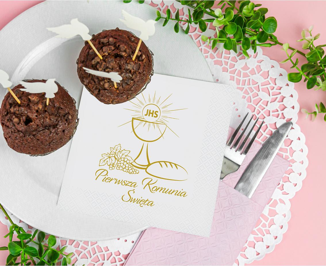 Paper napkins First Communion (Cup), 33x33 cm/ 20 pcs.