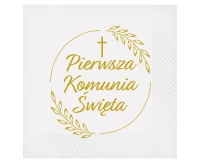 Paper napkins First Communion (ears of corn), 33x33 cm/ 20 pcs.