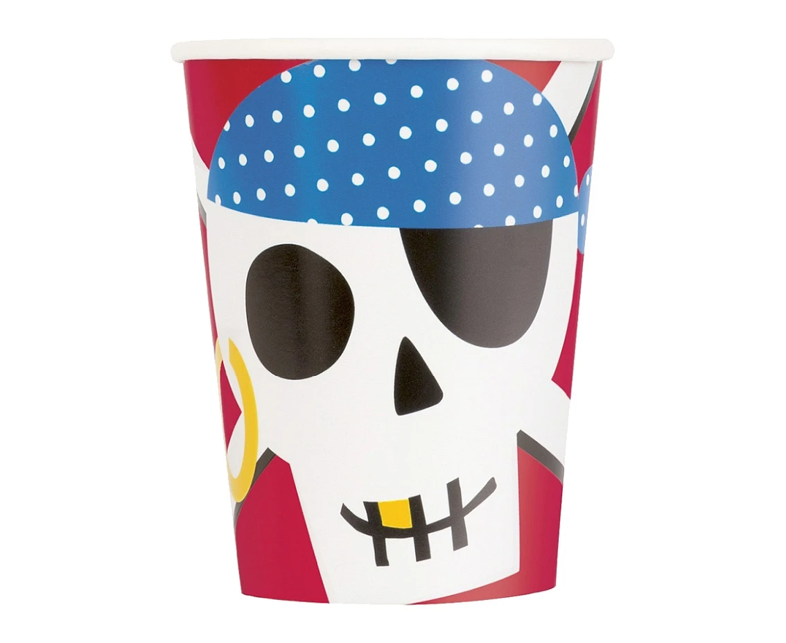 Paper cups Ahoy Pirate, 266 ml, 8 pcs (sup label) EOL
