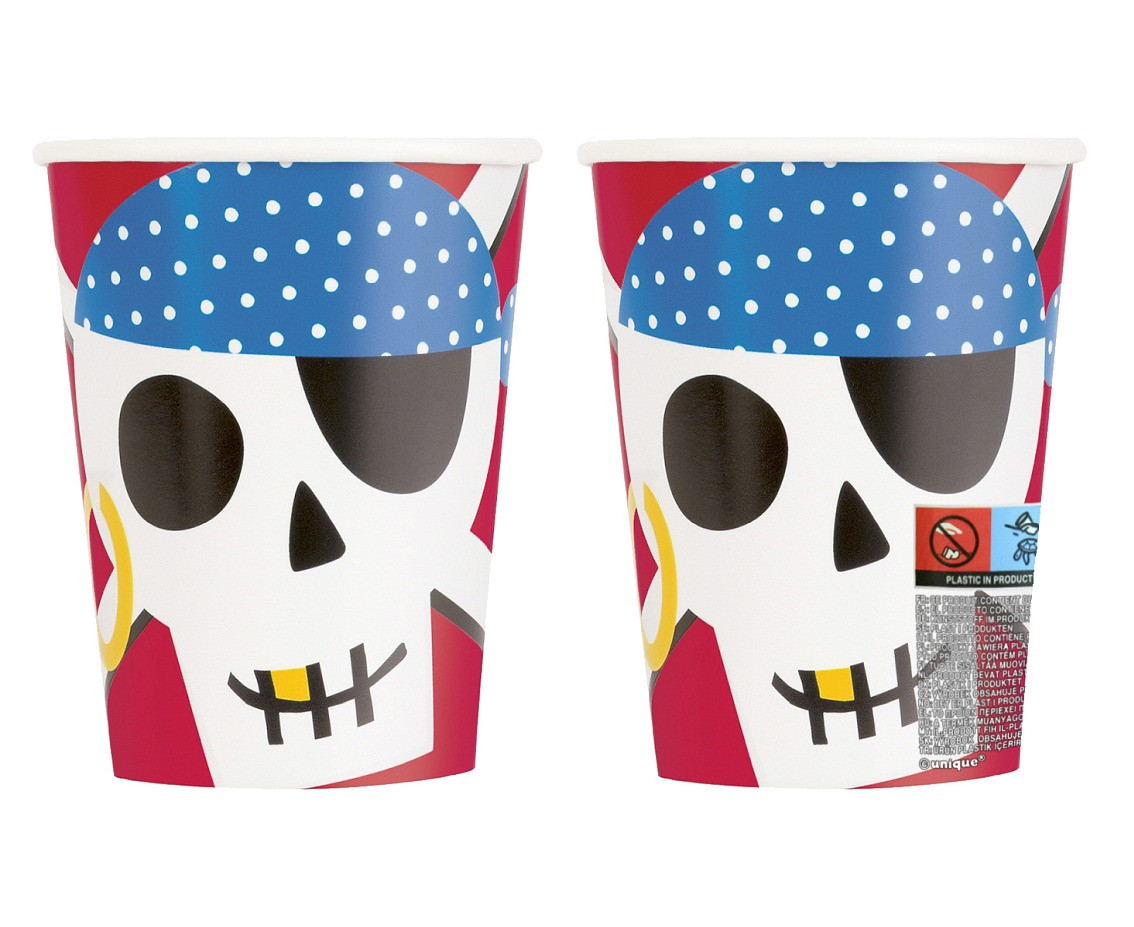Paper cups Ahoy Pirate, 266 ml, 8 pcs (sup label) EOL