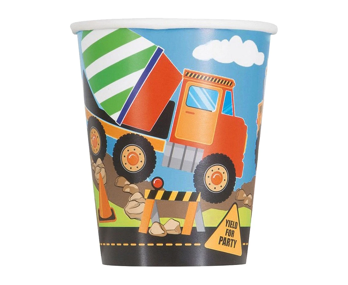 Paper cups Construction, 266 ml, 8 pcs (sup label)