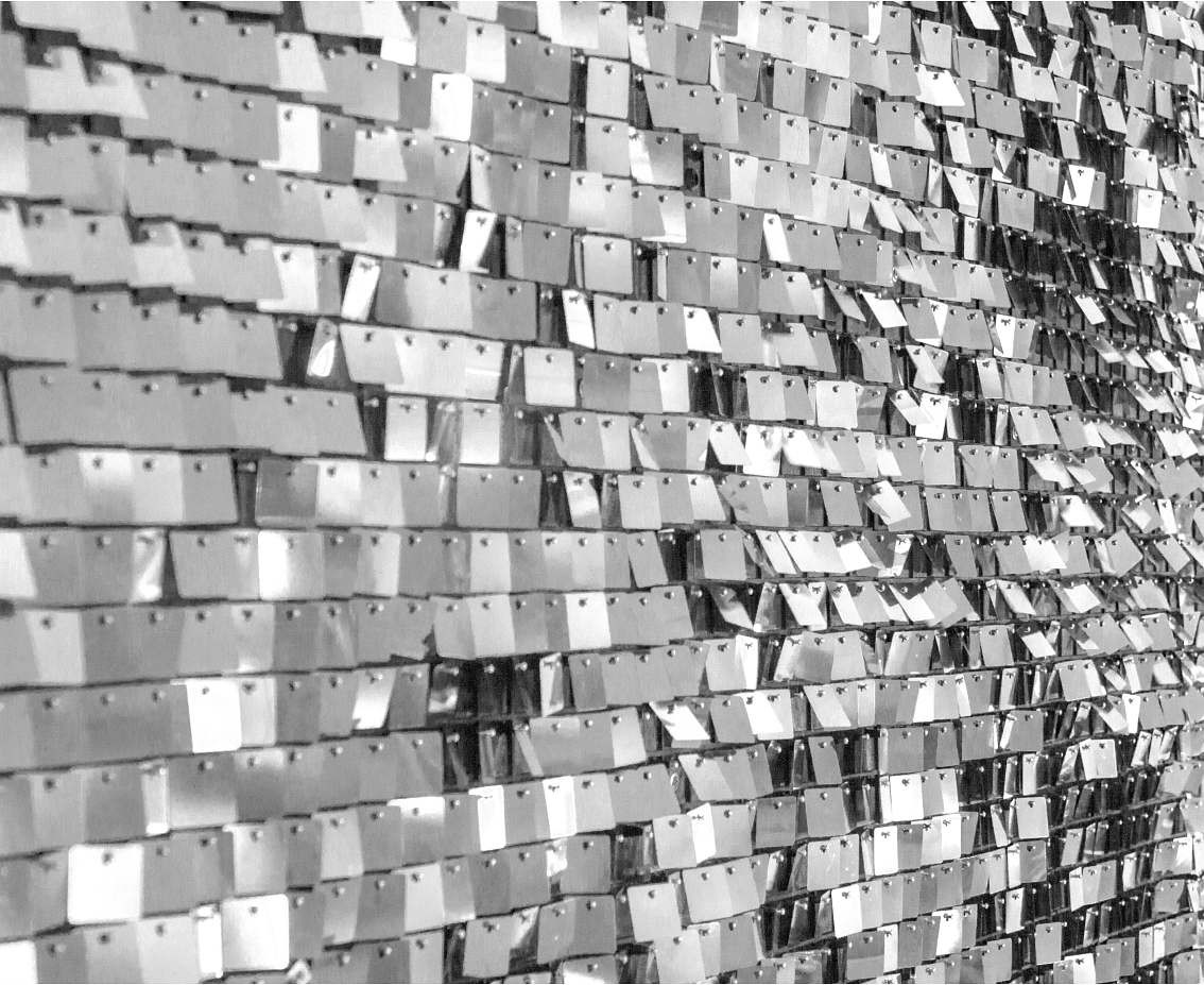 Decorative silver panel, transparent background, 30x30 cm / 100 squares