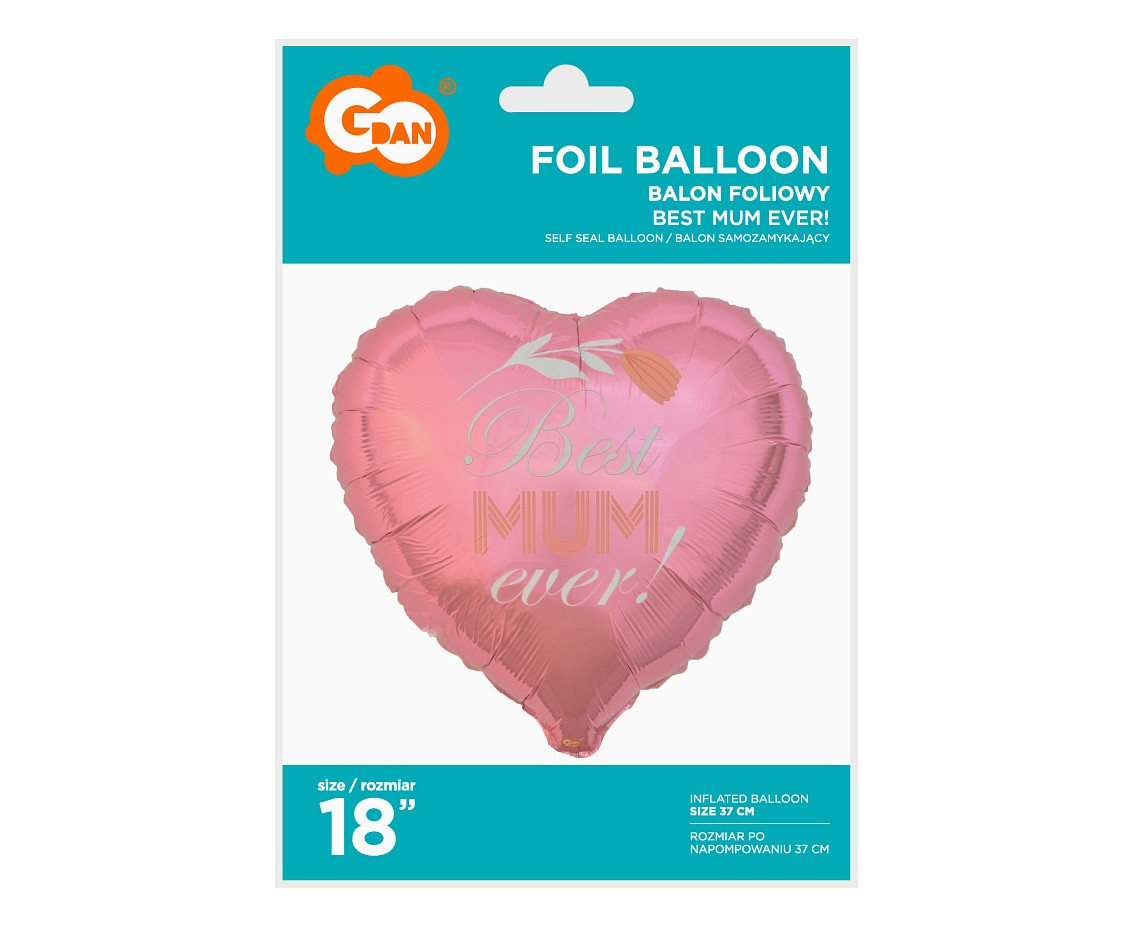 Foil balloon Best Mum Ever, 18" EOL