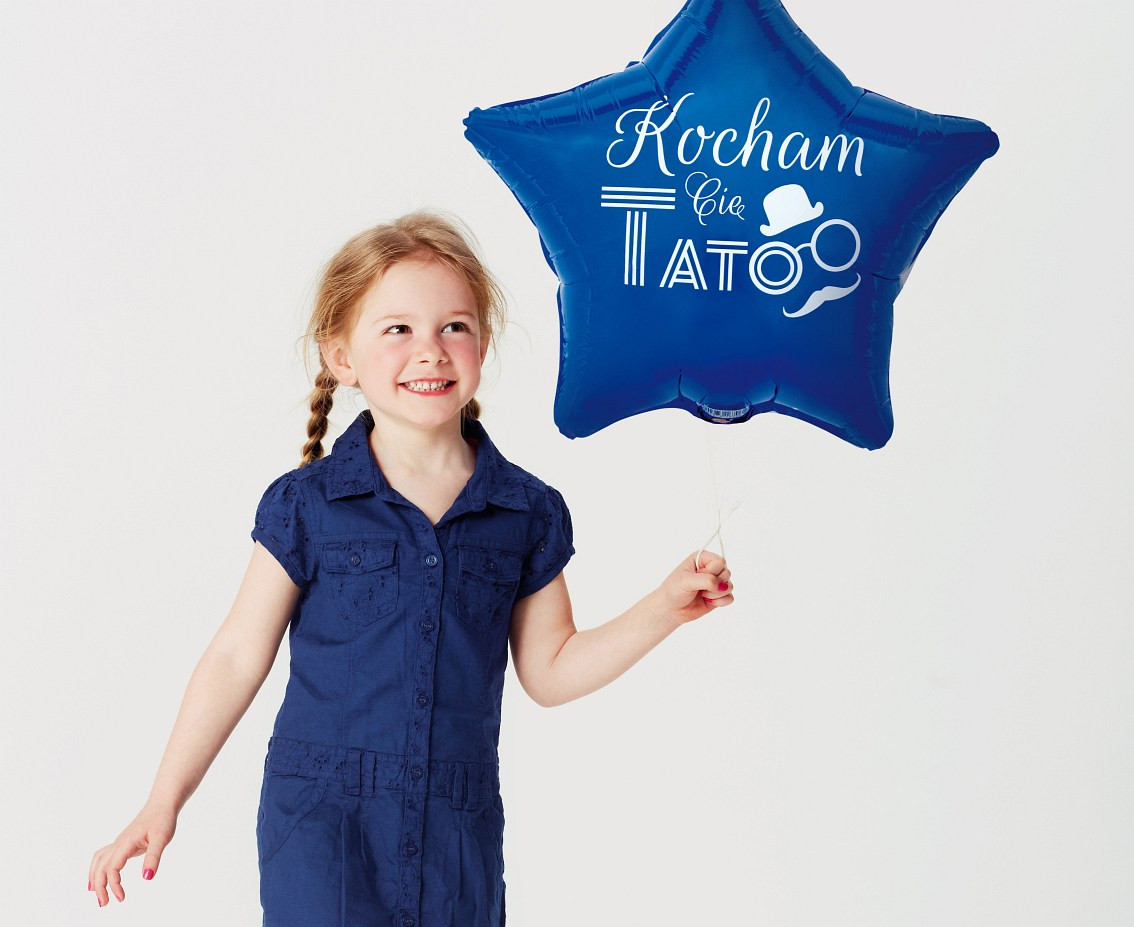 Foil balloon Kocham Cię Tato (blue), 19" EOL