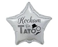 Foil balloon Kocham Cię Tato (silver), 19" EOL