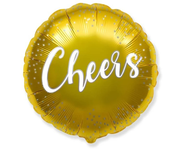 Foil balloon 18" FX - Cheers KK,  unpacked (flat) EOL