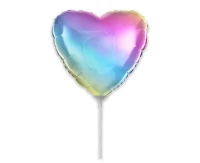 Foil balloon 9" FX - Heart (pastel gradient),  unpacked (flat)