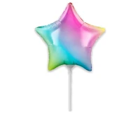 Foil balloon 9" FX - Star (pastel gradient),  unpacked (flat)