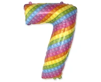 Foil balloon FX - Number 7 POP IT 69" cm KK,  unpacked (flat) EOL