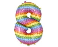 Foil balloon FX - Number 8 POP IT 69" cm KK,  unpacked (flat) EOL