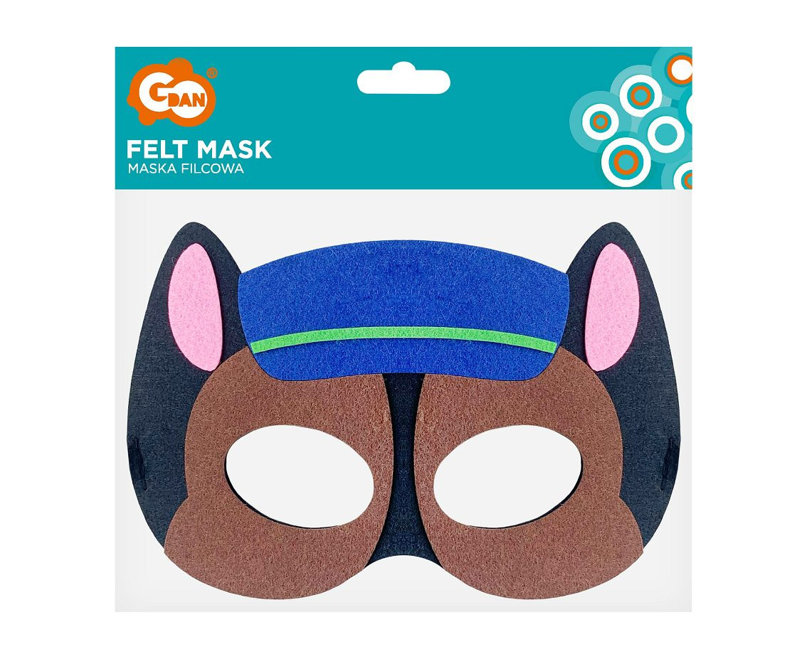 Felt mask Dog Brigade - Police Officer 2, size 18 x 12 cm EOL