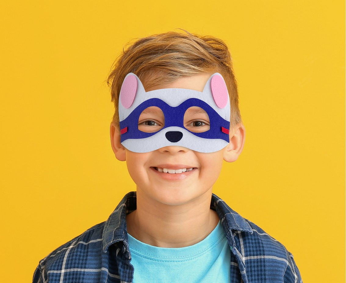 Felt mask Dog Brigade - Superhero, size 18 x 12 cm EOL