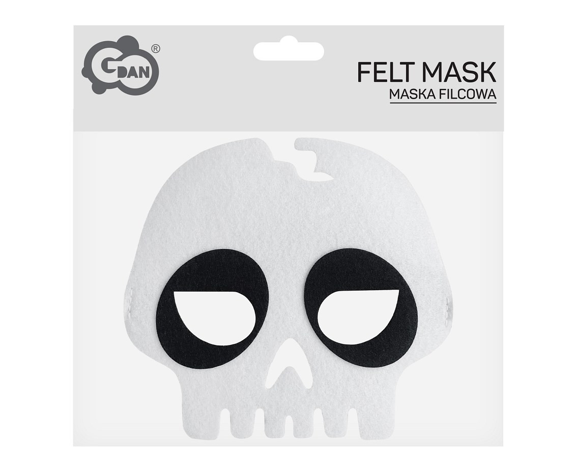 Felt mask - Skull, size 18 x 16,5 cm