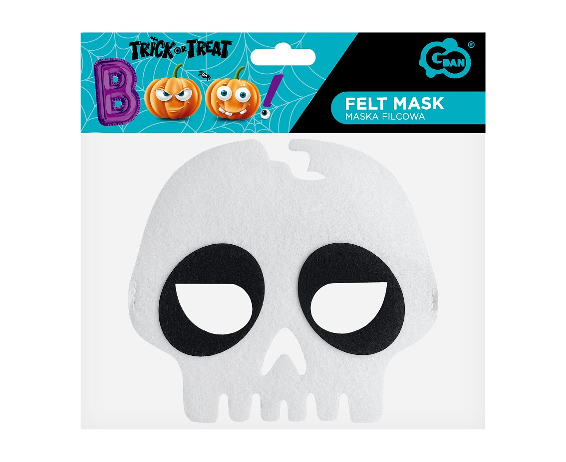 Felt mask - Skull, size 18 x 16,5 cm