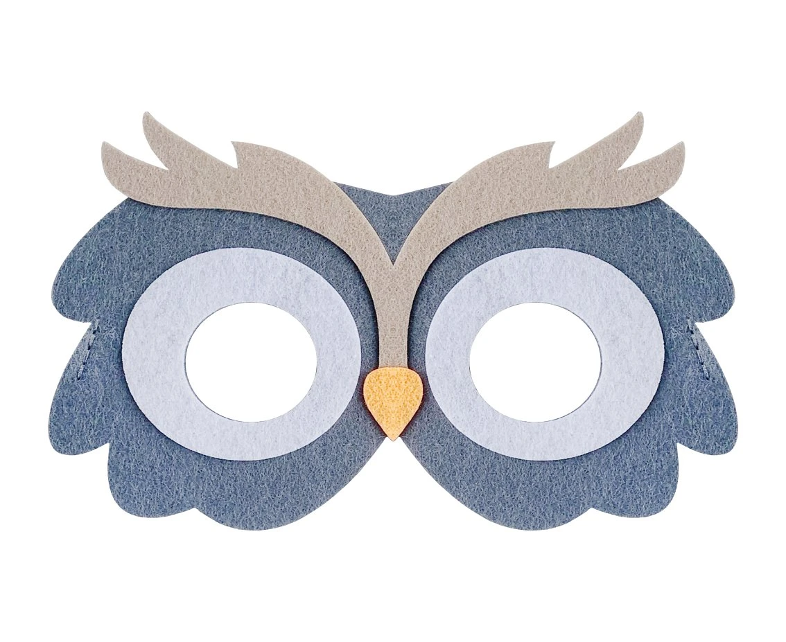 Felt mask - Owl, size 18 x 11 cm EOL