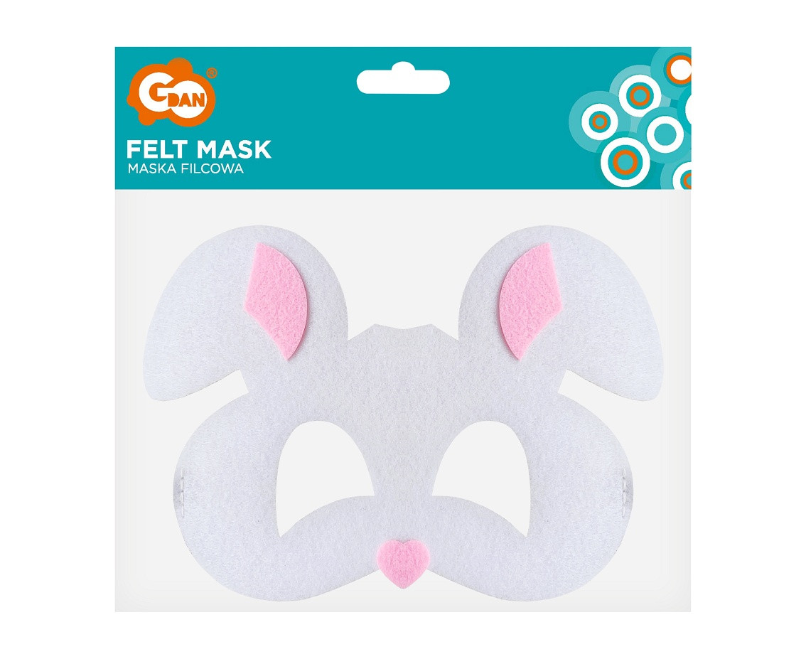 Felt mask - Rabbit, size 18,5 x 13 cm
